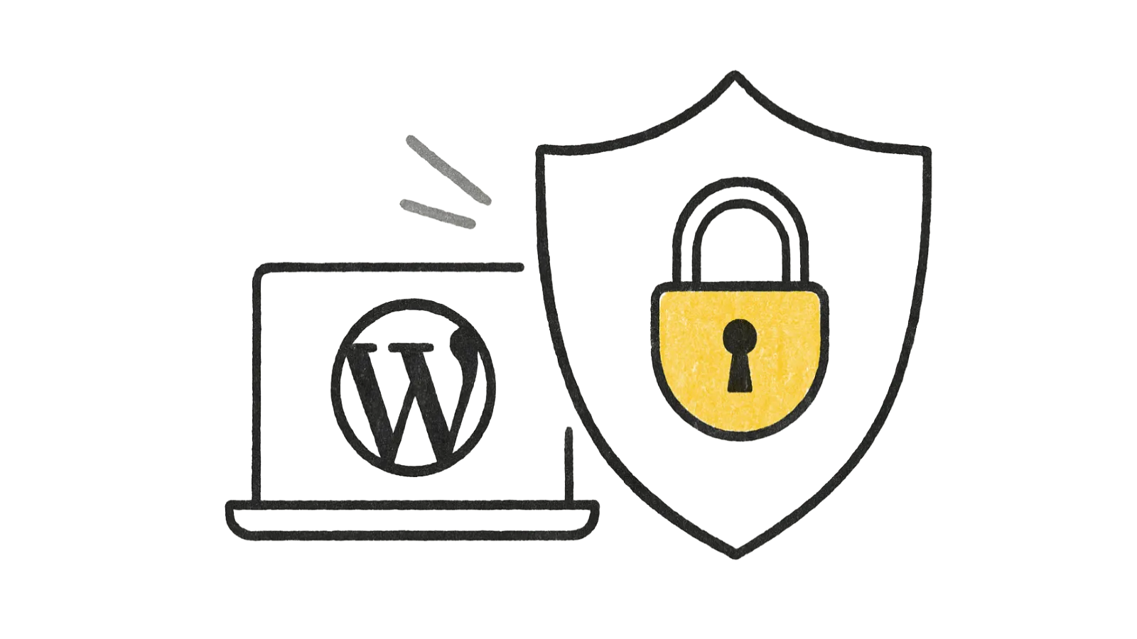 Titelbild: WordPress-Sicherheit — eine Website vor Angriffen und Ausfällen schützen