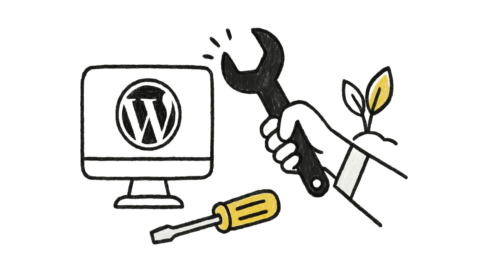 Titelbild: WordPress-Pflege und -Betreuung — damit die Website fehlerfrei und zuverlässig läuft