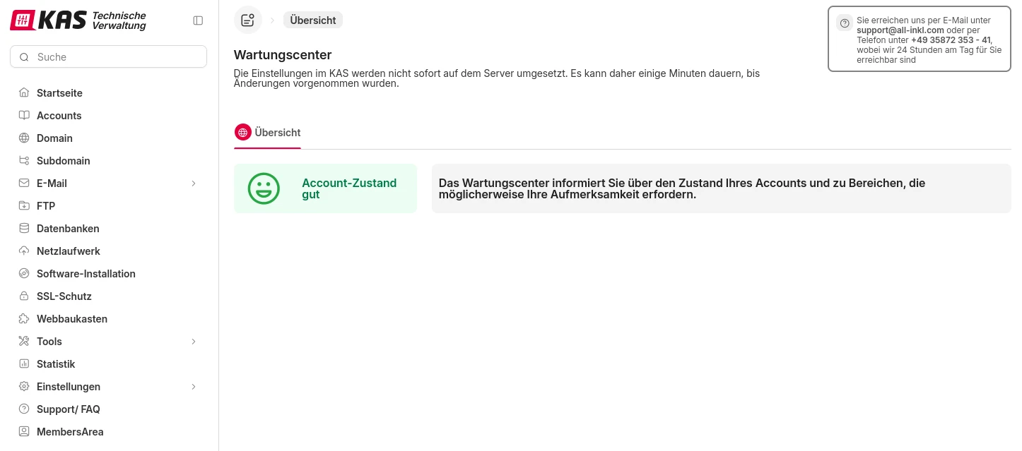 All-inkl.com Wartungscenter