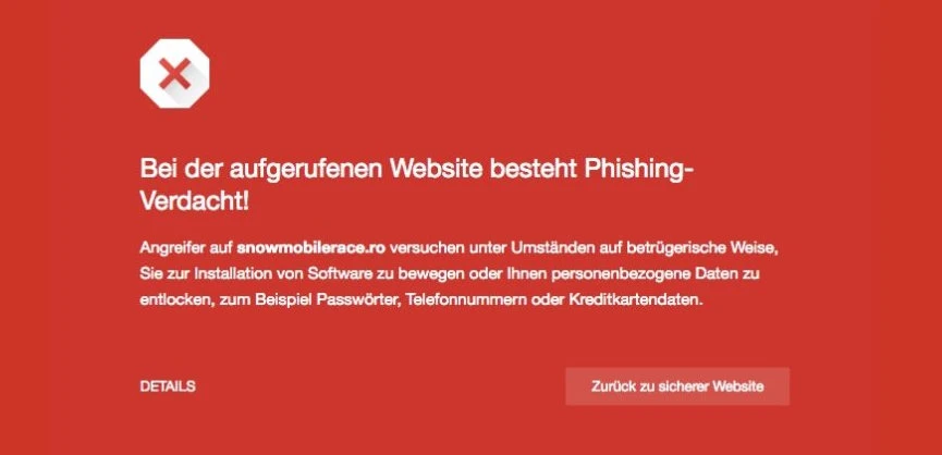 Firefox-Warnung: Verdächtige Website