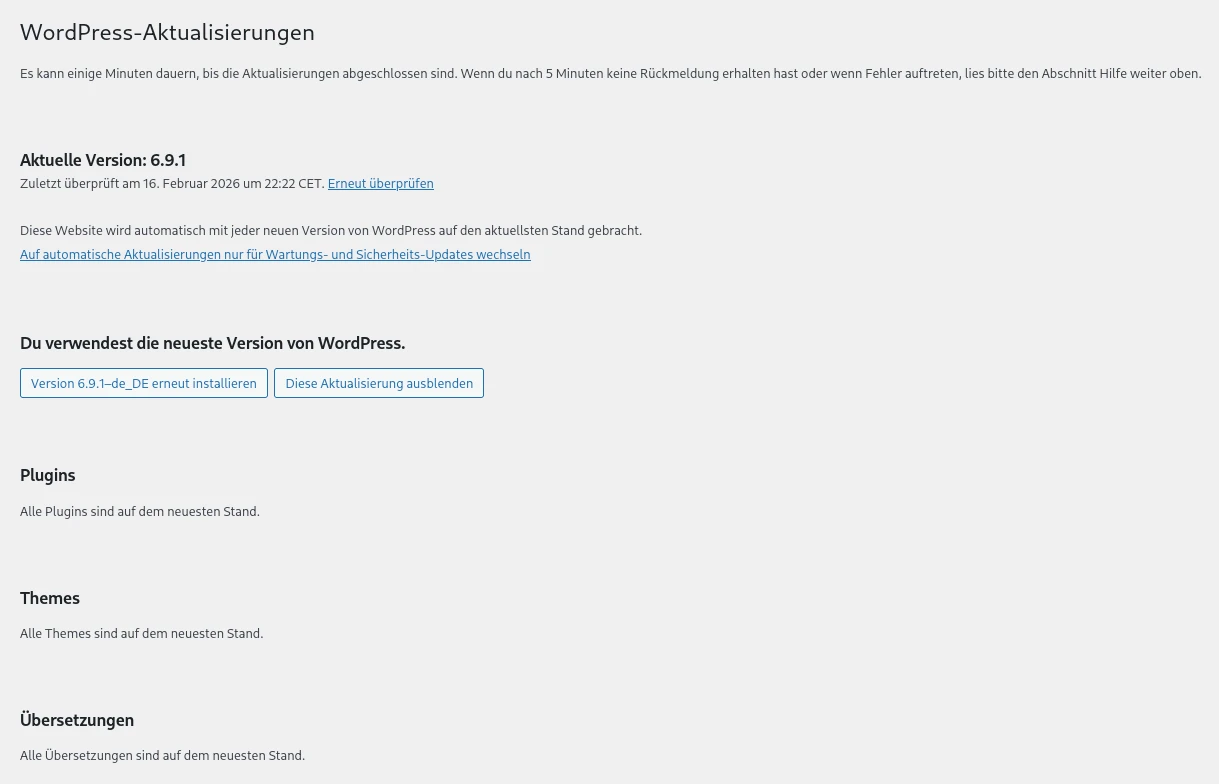 WordPress automatische Updates